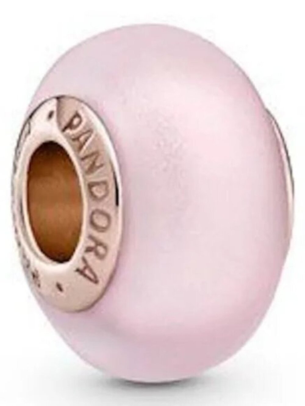 Pandora Rose Gold Matte Pink Murano Glass Charm